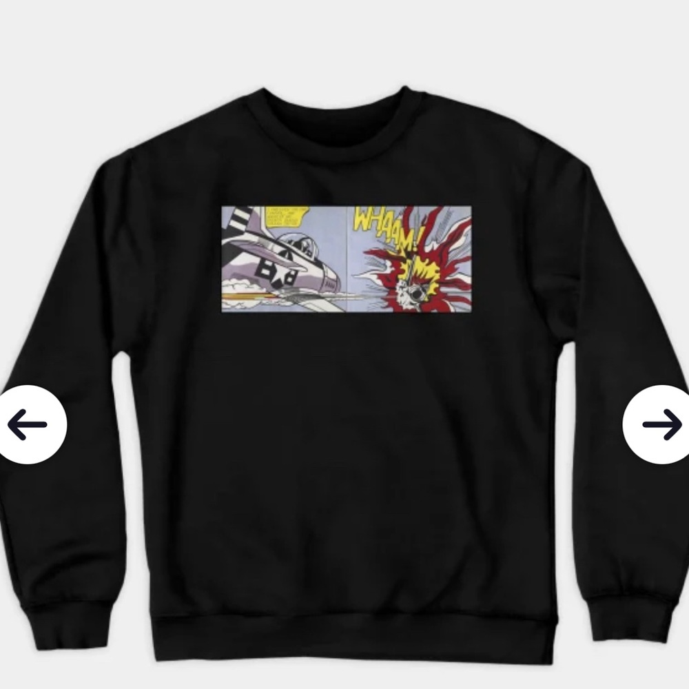 WHAAM! BY ROY LICHTENSTEIN 1963 - POP ART SWEATSHIRT - TATE MUSEUM - size L